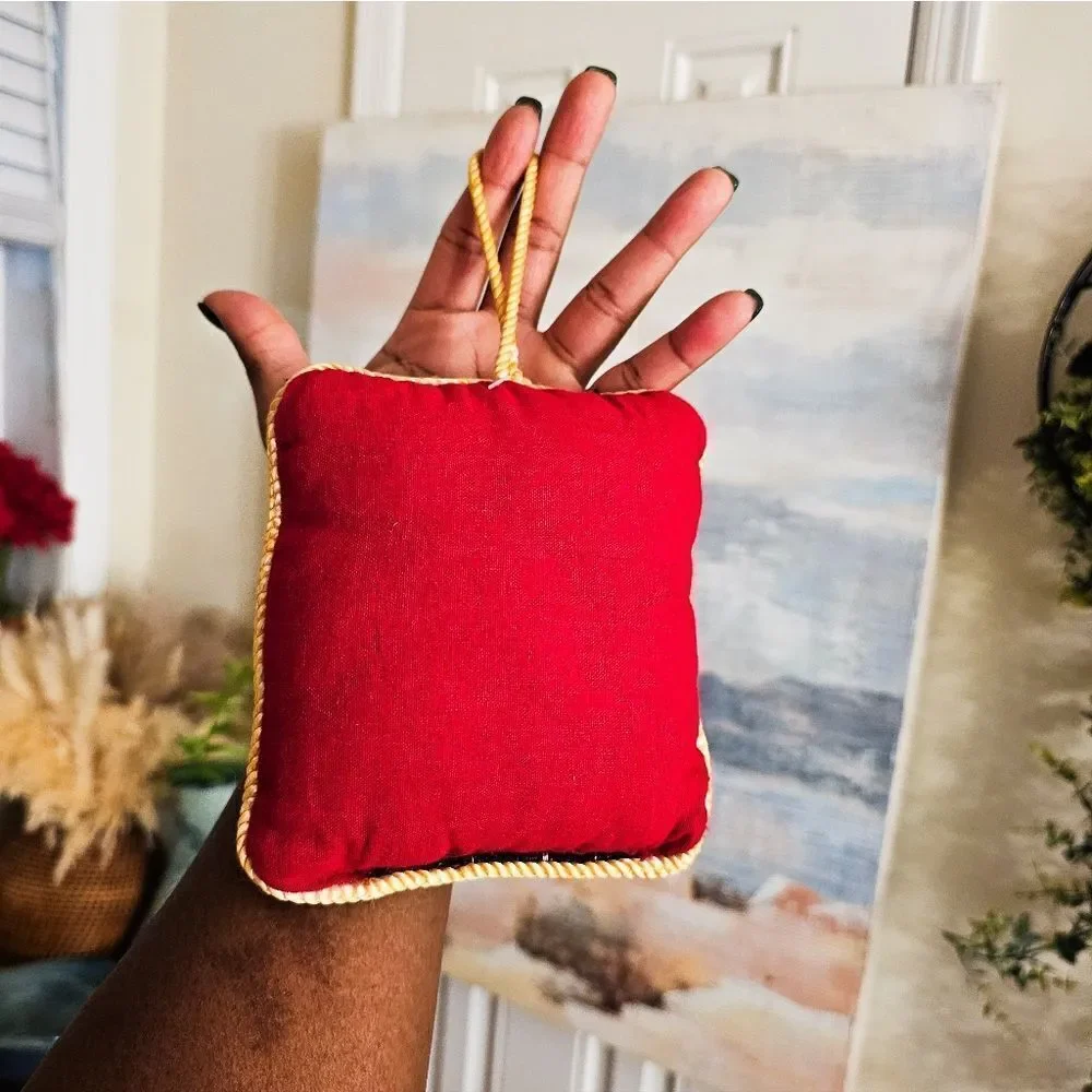New Y2K Nicole Crafts Poinsettia Christmas Tapestry Mini Door Pillow.
